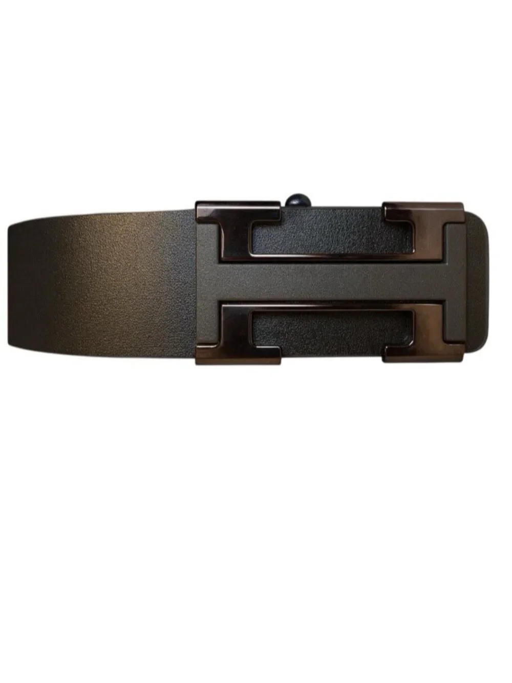 Elegant Fashion Belt Black Alloy Buckle PU Leather Black Length 46.5 in new